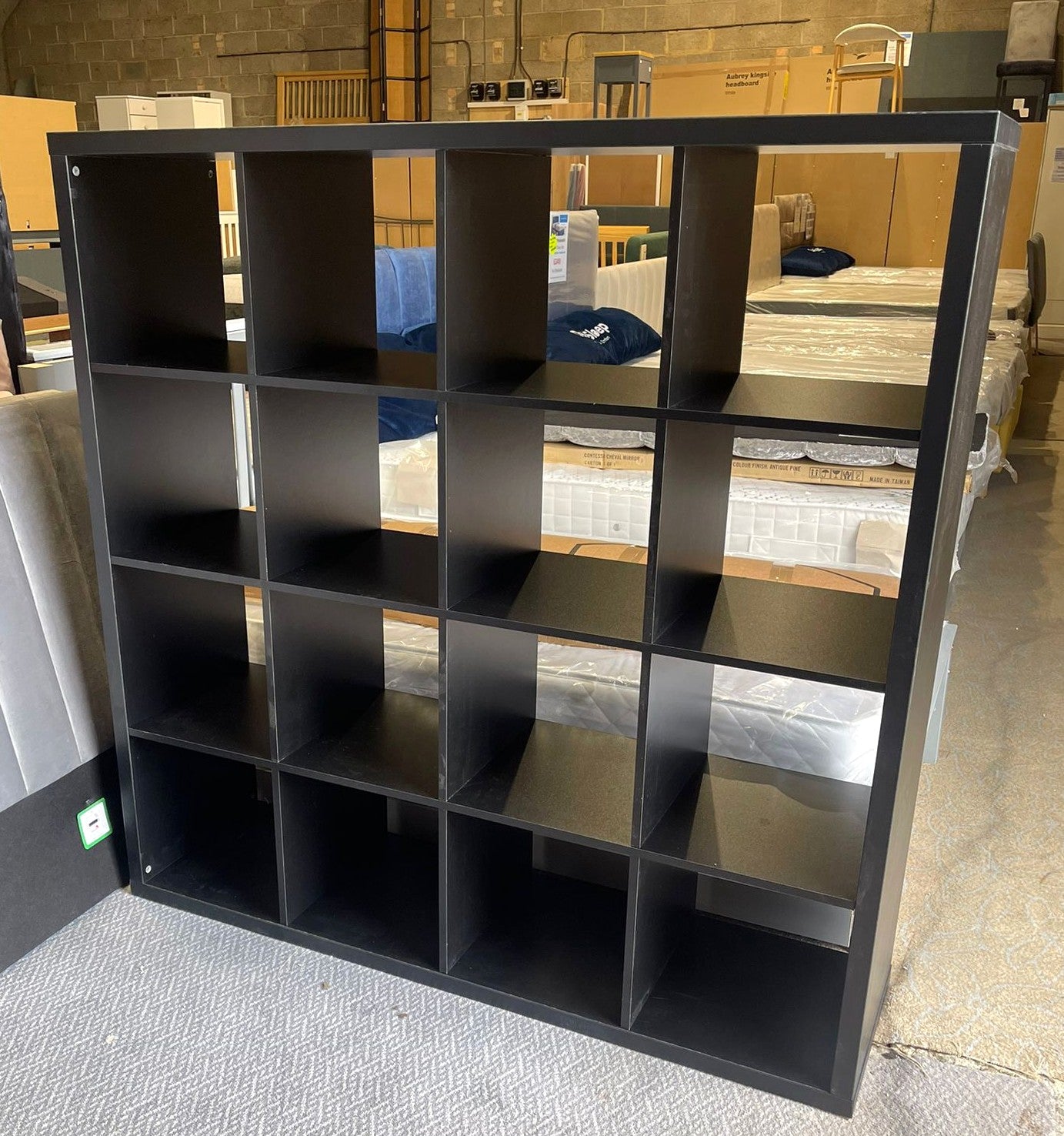 Assembled Habitat Squares Plus 16 Cube Storage Unit - Black